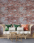 Stone Wallpaper - Rustic Authentic Red Bricks