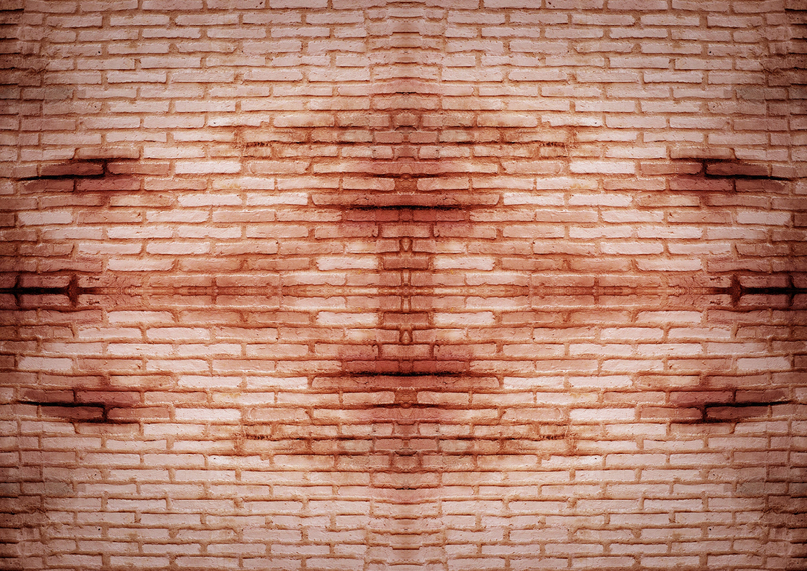 Papier Peint Pierre - Briques Brunes et Ombre de Palmier