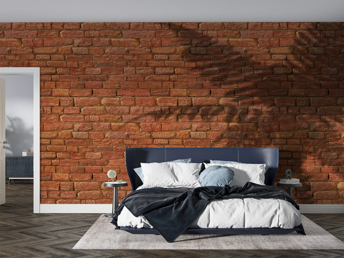 Brickbehang - Terracotta en palmboomschaduw