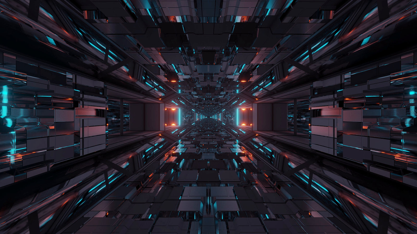 Papier Peint Futuriste - Tunnel Quantique Infinis