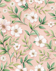Papier peint fleuri - roses champêtres pastel