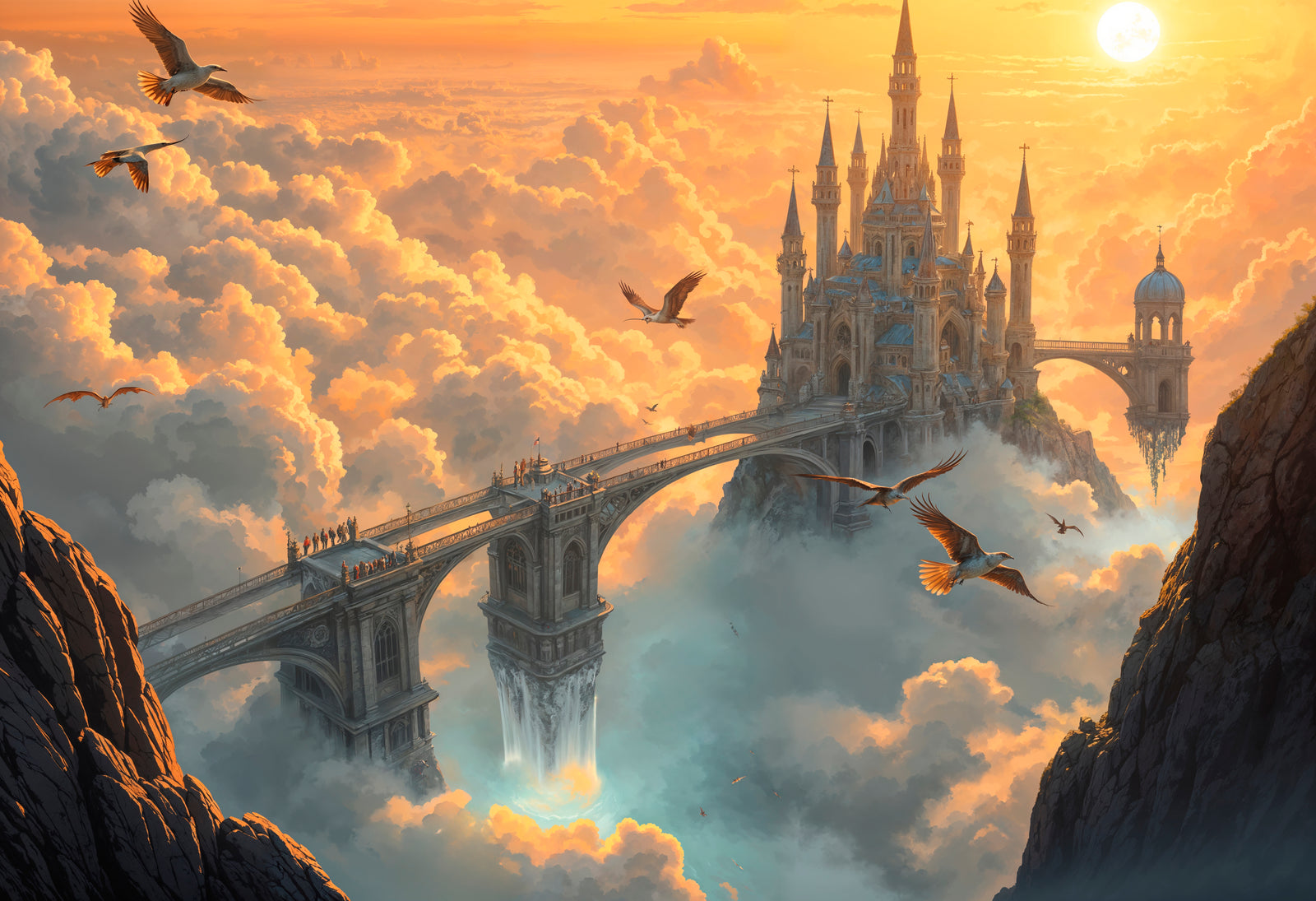 Papier peint Fantastique – château dans les nuages