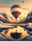 Papier Peint Illustration - Montagnes Et Montgolfières