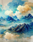 Papier Peint Japonais - Montagnes Et Nuages