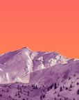 Landscape Wallpaper – Snowy Mountain with Pop Pink Filter