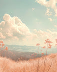 Landscape wallpaper – flowers and clouds