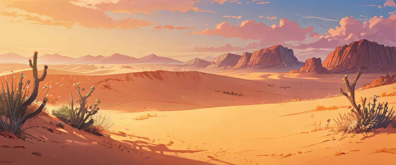 Papier peint déserts - dunes de sable chaud