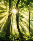Papier Peint Paysage - Forêt Verdoyante Et Lumineuse