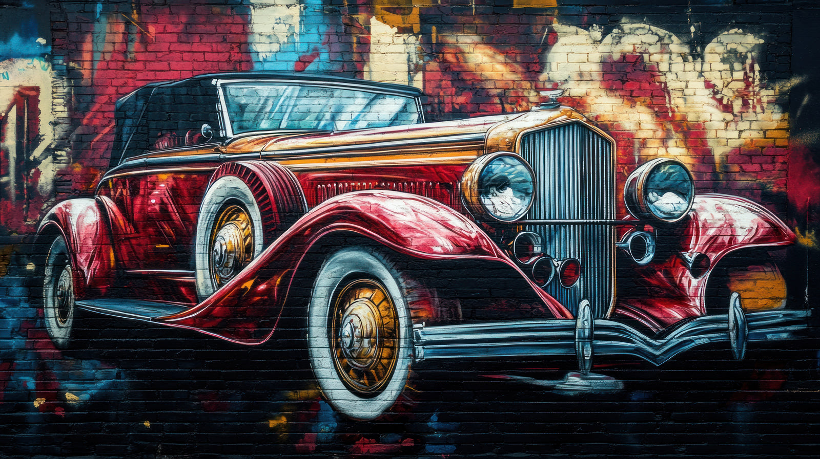 Vintage Wallpaper – Retro Car Mural