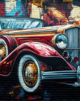 Papier peint Vintage – voiture rétro murale