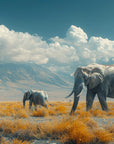 Papier Peint Paysage - Parade d'Éléphants