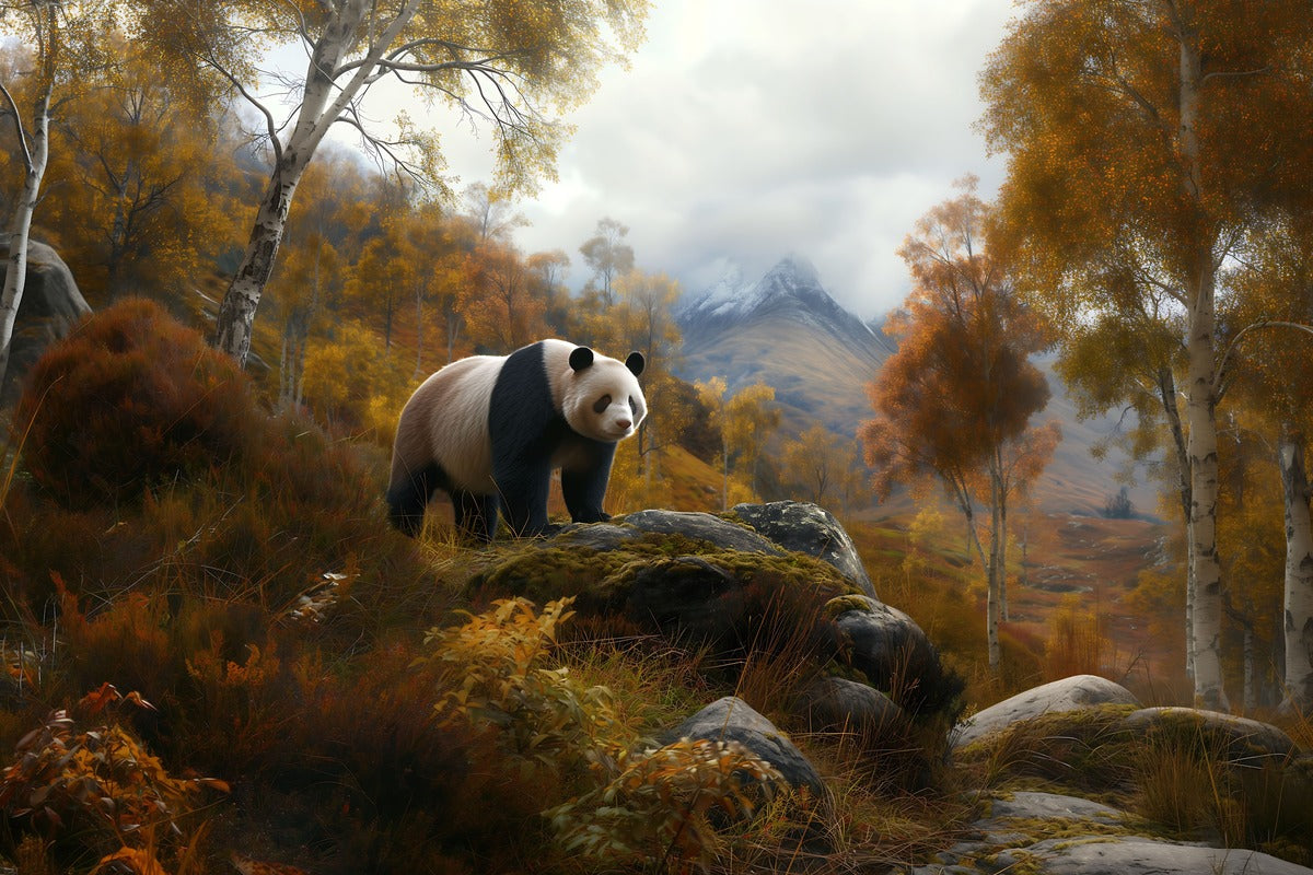 Landscape Wallpaper - Panda Autumn Forest