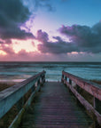 Sea wallpaper – footbridge at dusk