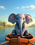 Papier Peint Enfant - Petit Éléphant Sur Un Bateau