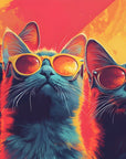 Papier Peint Rétro - Gang De Chats