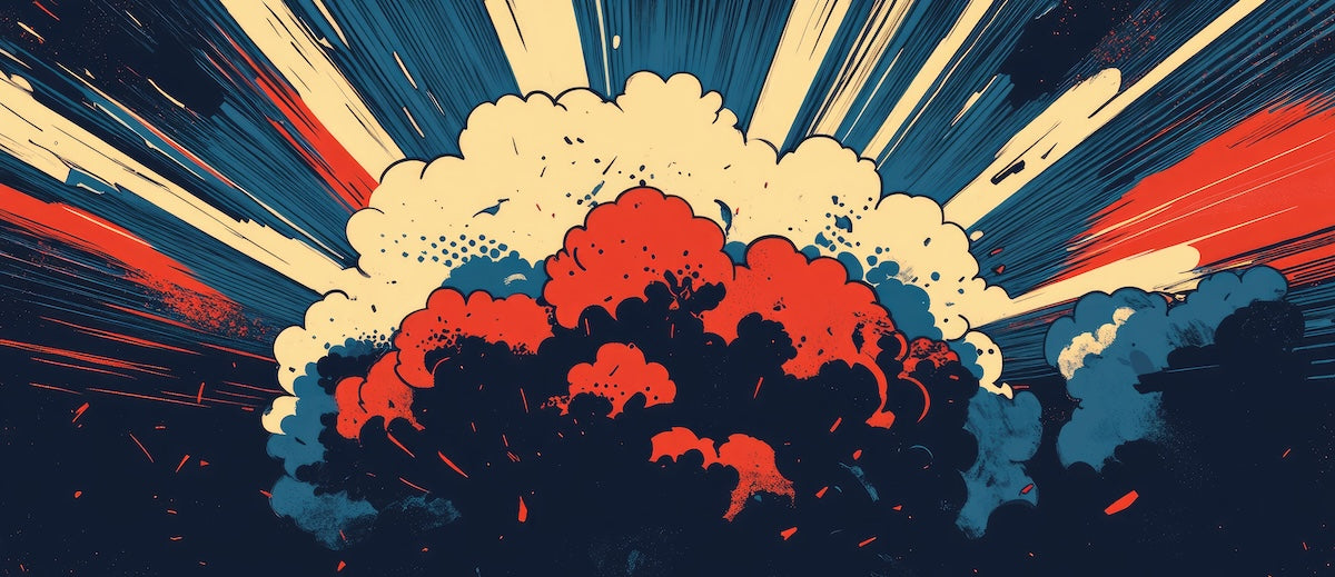 Papier peint pop art - explosion de couleurs style comics