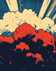 Papier peint pop art - explosion de couleurs style comics