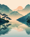 Papier Peint Panoramique - Montagne Et Lac
