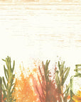 Papier peint fleuri - herbes folles et flacons