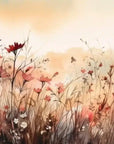 Papier Peint Vintage - Champ De Fleurs