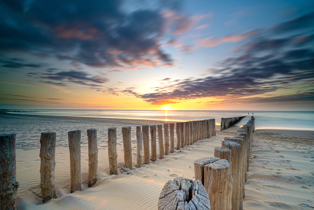 Papier peint plage - Coucher de soleil