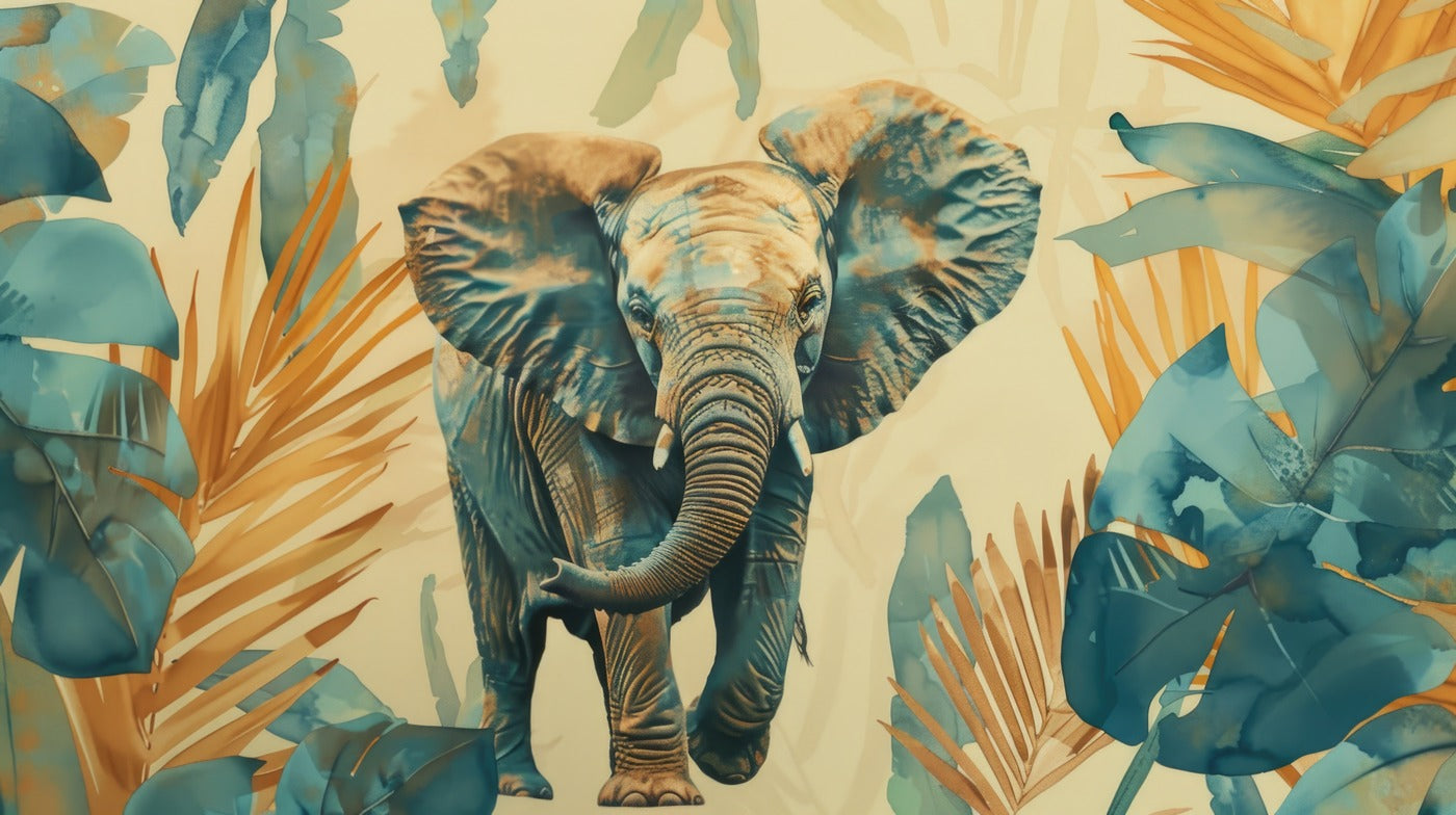 Papier Peint Paysage - Eléphant