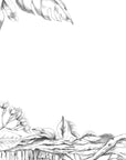 Papier peint nature - frise de fleurs sauvages dessinées