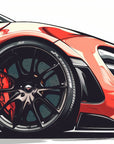 Papier peint voitures - gros plan sur une voiture de sport rouge