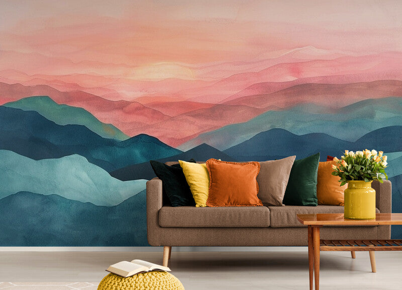 Papier Peint Japonais - Montagnes Abstraites