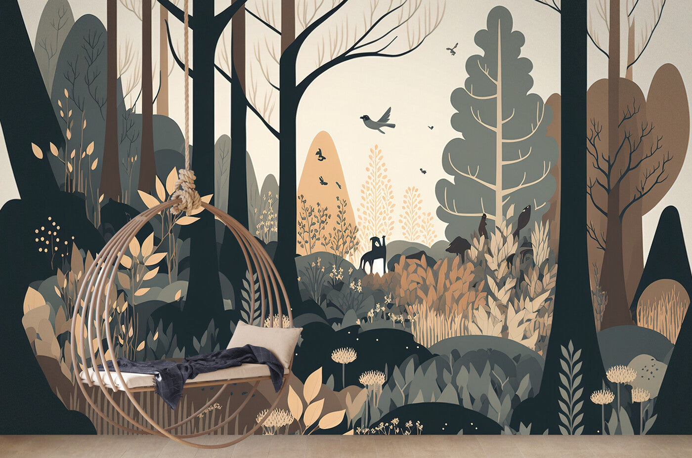 Forest Wallpaper - Stylized Natural Landscape