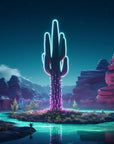 papier peint paysage - cactus néon