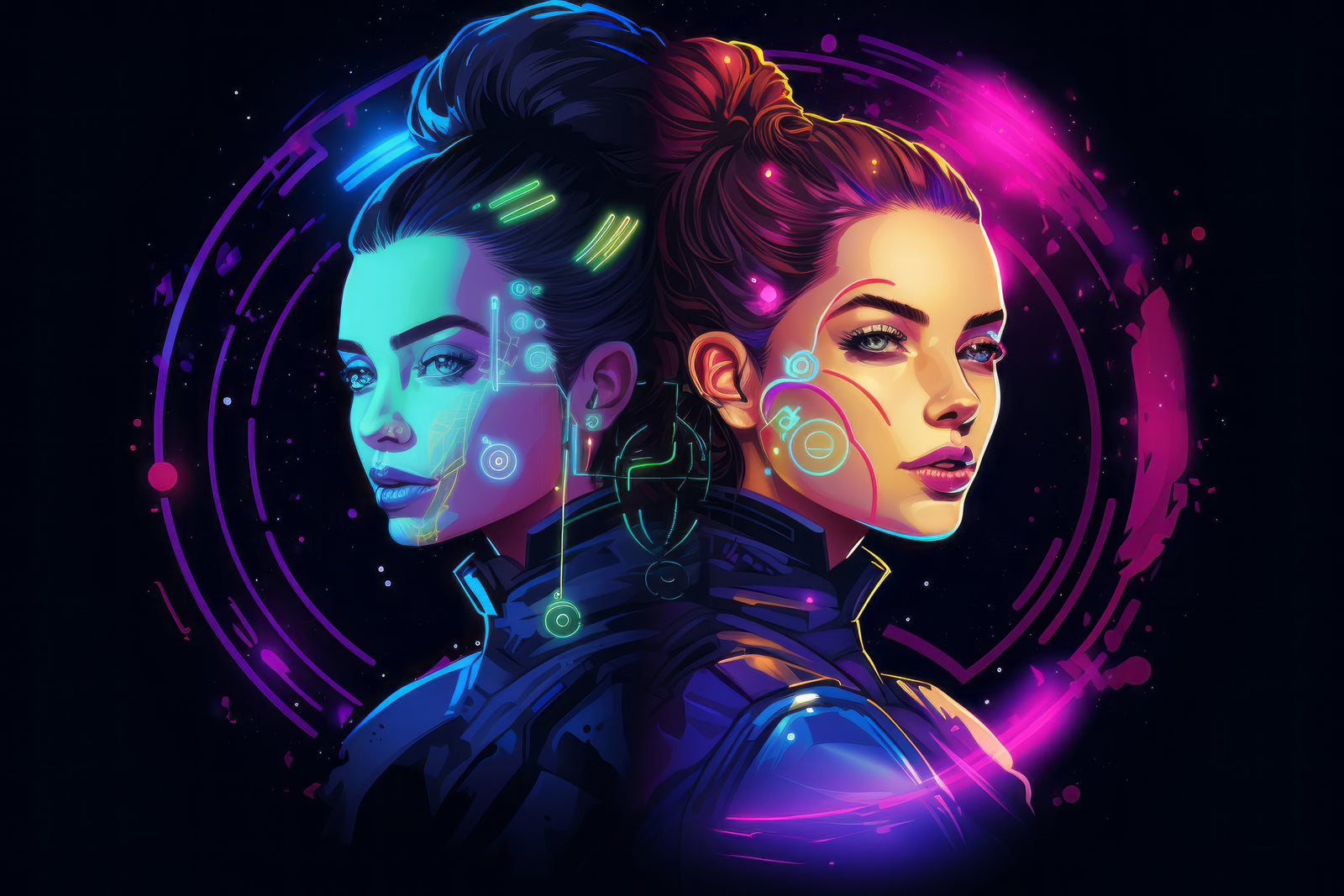 papier peint cyberpunk - jumelles