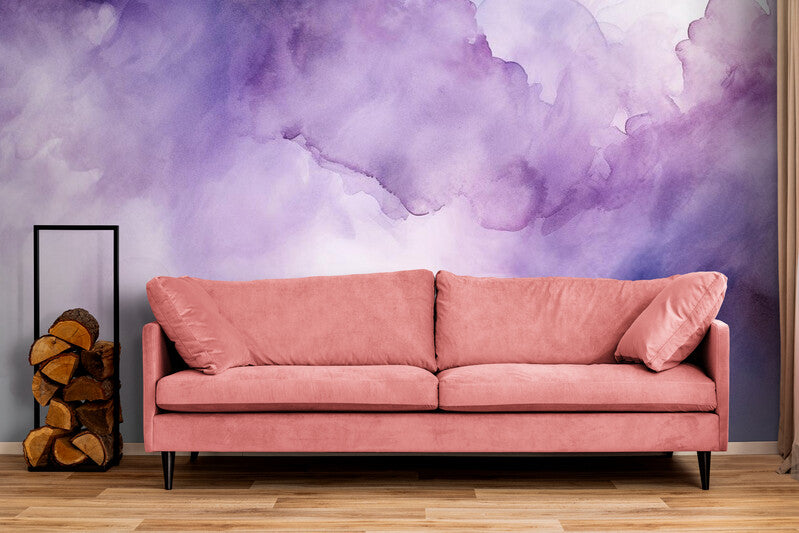 Papier Peint Aquarelle - Nuances Violettes