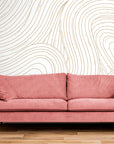 Abstract Wallpaper - Golden Lines on White Background