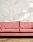 Papier Peint Floral - Fleurs Beige Subtiles