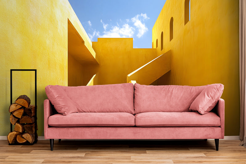 Papier Peint Minimaliste - architecture Jaune