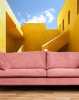 Papier Peint Minimaliste - architecture Jaune