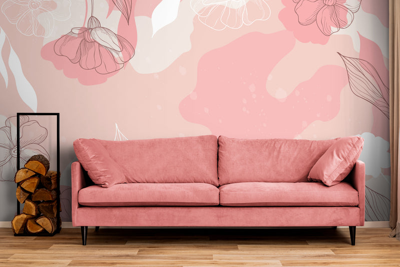 Floral Wallpaper - Delicate Pink