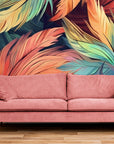 Papier Peint Design - Plumes Colorées