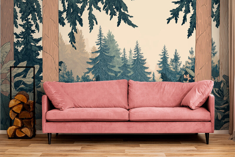 Papier Peint Contemporain - Forêt Design