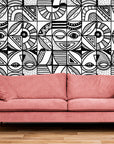 Papier Peint Design - Géométrique Noir Et Blanc