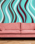 Papier Peint Art & Déco - Vagues Turquoise
