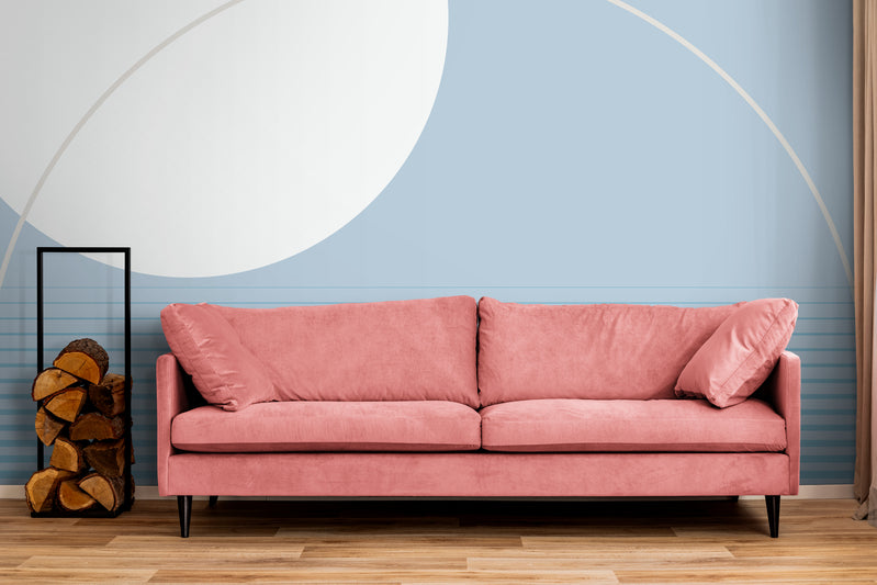 Papier Peint Minimaliste - Géométrique Bleu