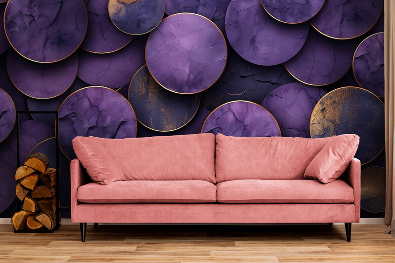 Papier Peint Abstrait - Rond Violet