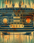 Papier Peint Vintage - Radio Cassette Rétro