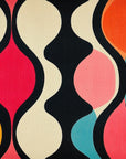 Papier peint rétro - vagues géométriques multicolores