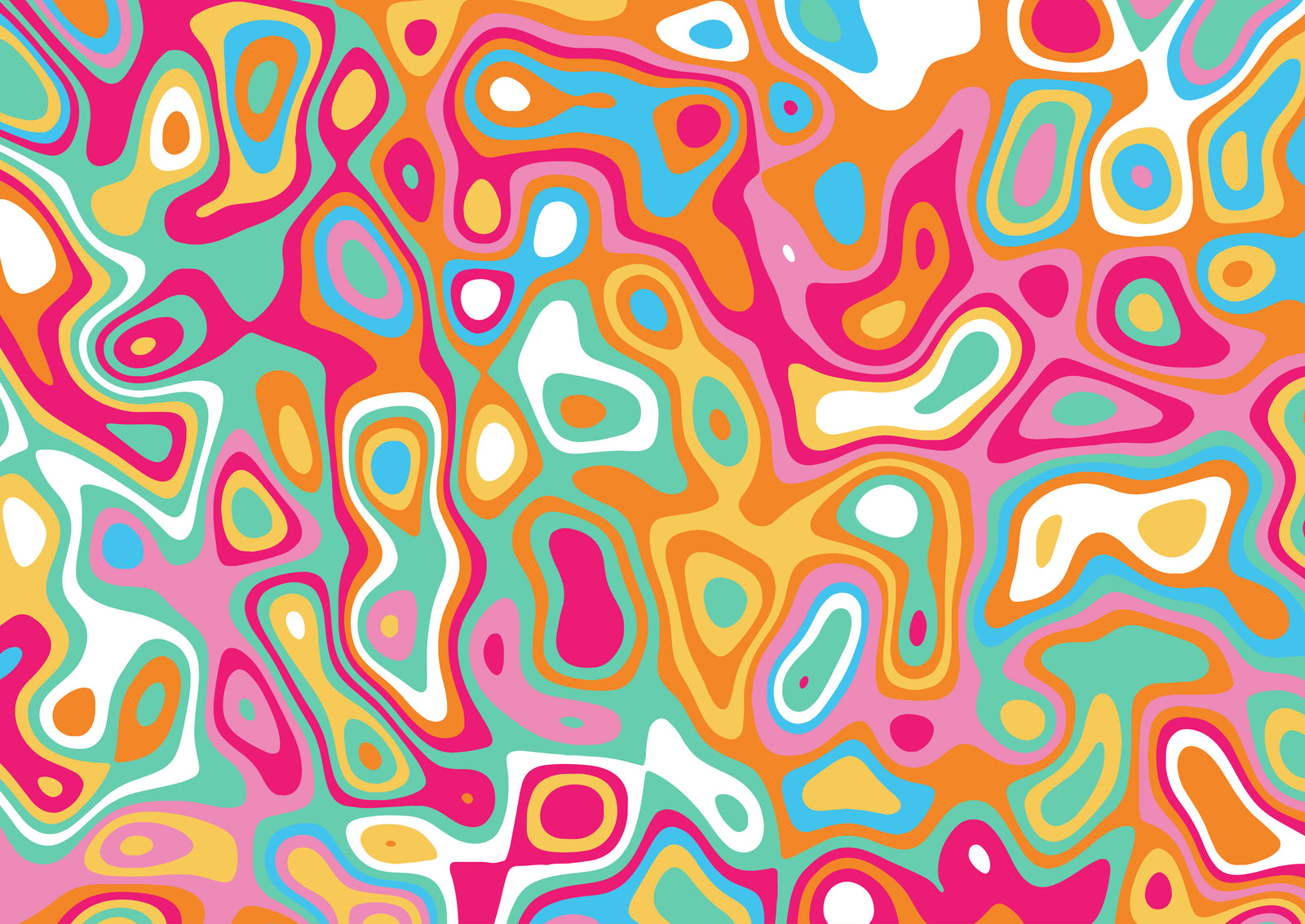 Papier peint abstrait – Motifs organiques colorés