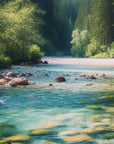 Papier peint cascades - ruisseau de forêt verdoyante