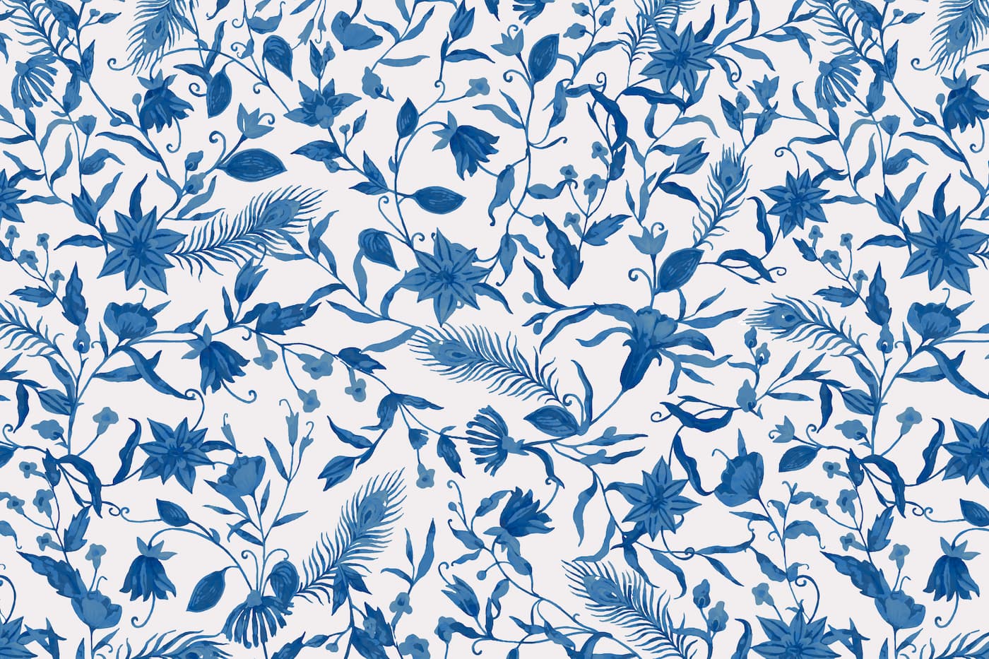 Floral Wallpaper - Delicate Blue Flowers