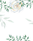 Papier peint fleuri - cadre de roses blanches